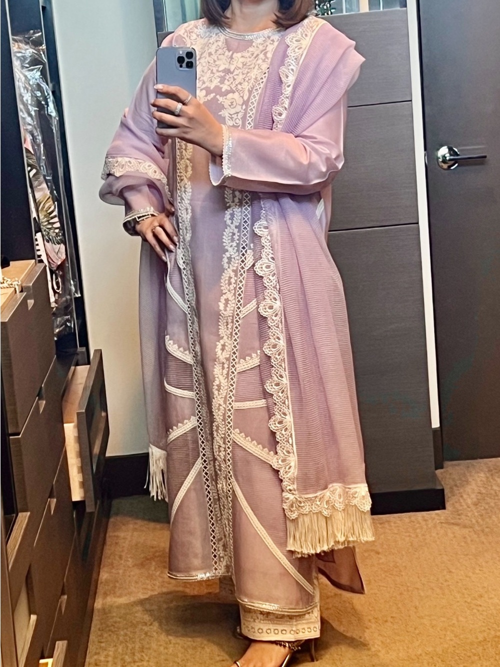 Lavender Lace-Trim Robe Set - Women Intimates & Sleepwear